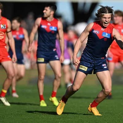 Demons end horror week with big AFL win over Suns