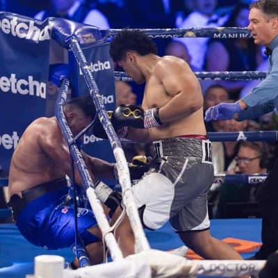 Leapai Jr sends opponent through ropes for brutal KO