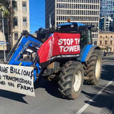 Power transmission line riles landholders in its path