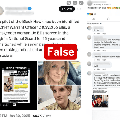 Transgender woman misidentified as pilot in Washington DC helicopter crash