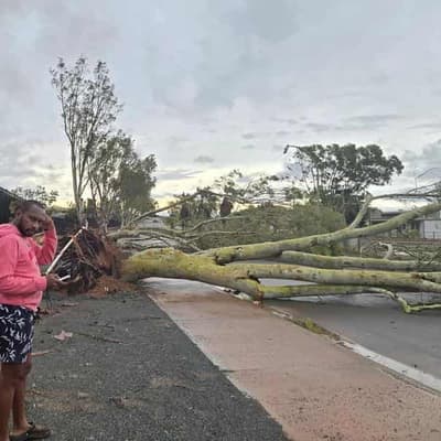 Towns face flood threat after escaping worst of cyclone