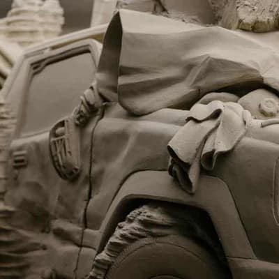 Dumped a ute? It's been turned into sand art at Mona