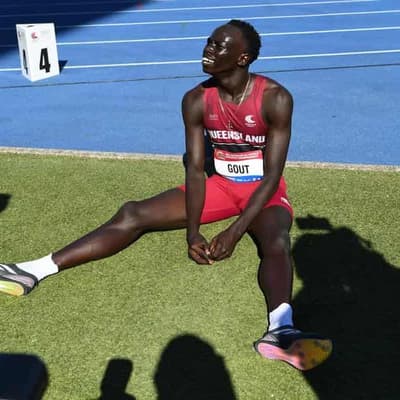 One lap no stretch for track star Gout