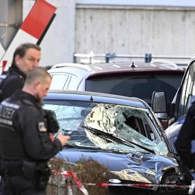 Two dead, suspect held after car hits crowd in Germany