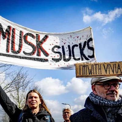 Anti-Elon Musk protesters swarm Tesla showrooms