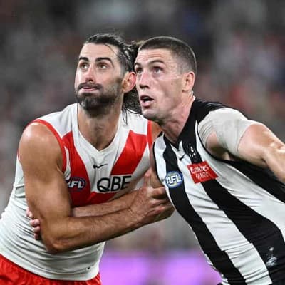Grundy relishing big AFL ruck duels, with Cameron next