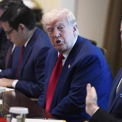 Trump urges patience on tariffs as US economy shrinks