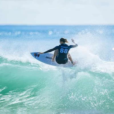Gilmore beats world champ in surf duel of generations