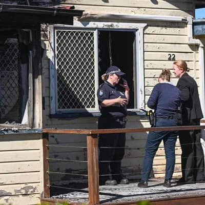 Locals embrace family as three kids die in fire horror