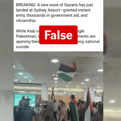 Aussie doctor's return misrepresented as Palestinian arrivals from Gaza