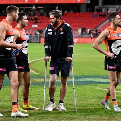 'Coach Ward' on crutches fires up GWS for comeback win