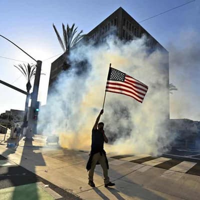 Marines, raids and protest further polarise US politics