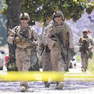 Marines make first arrest in LA as more protests loom