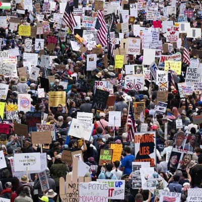 Millions march in anti-Trump 'No-Kings' protests