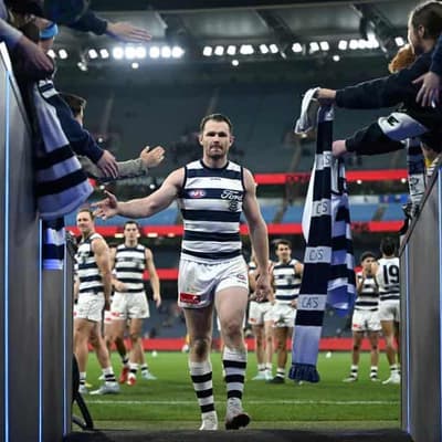 Cats' AFL unicorn Dangerfield marches on to 350th game