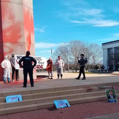 'Toxic': activists vandalise Aust-US memorial symbol