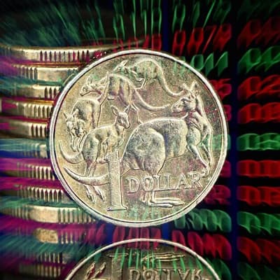 Aussie dollar hits eight-month high as shares slide