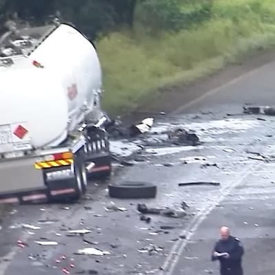 Drivers die in fiery two-truck crash on major highway