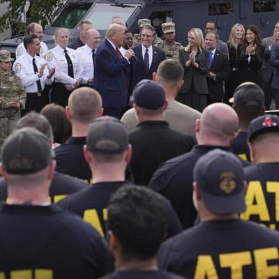 Trump visits cops, military in DC amid crime crackdown