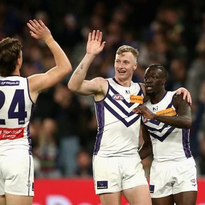 Dockers hit AFL finals full of belief as flat Dogs fall