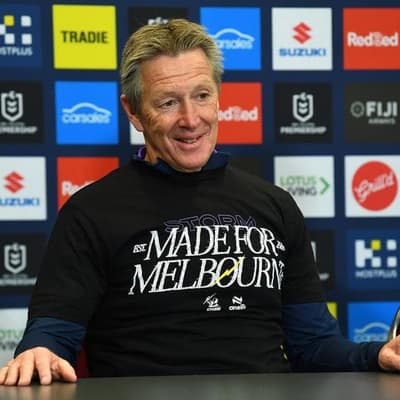 Melbourne Storm look to celebrate bronzed Bellamy