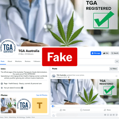 Fake TGA Facebook page not authorised, agency confirms