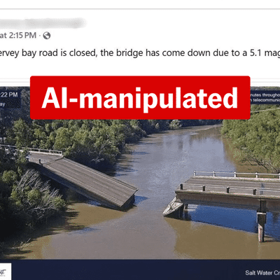 Shaky claims about 'collapsed' Qld bridge spread after quake