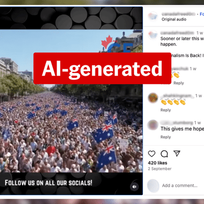 Fake video showing massive March for Australia crowds was created with AI