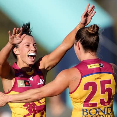 Lions romp to AFLW derby win in coach's 100th game