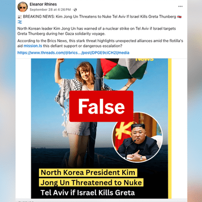 Wild claim linking Israel, Thunberg and North Korea is satire