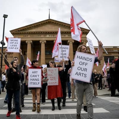 Gallery defends staff cuts as 'funding cliff' looms