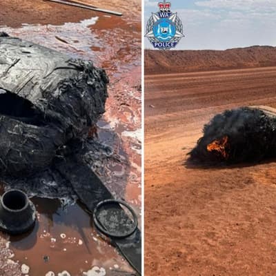 Suspected space debris found on fire near mining town