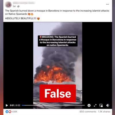 Mosque fire falsely cast as retribution attack