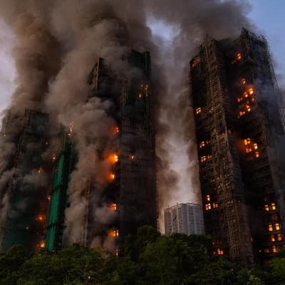 Four dead as fire rages through Hong Kong high-rise