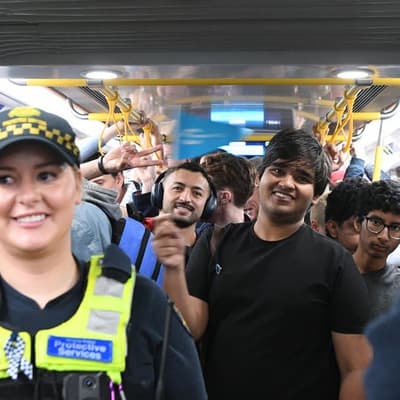 No raining on city's parade as $15b train line opens