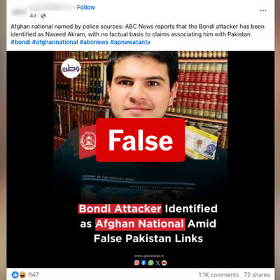False claims circulate about Bondi Beach shooters' nationality