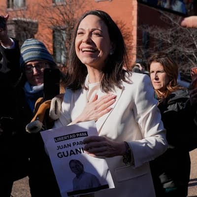 Trump accepts Nobel medal from Venezuela's Machado