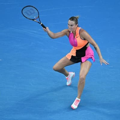 Sabalenka advances under Laver, Federer glare