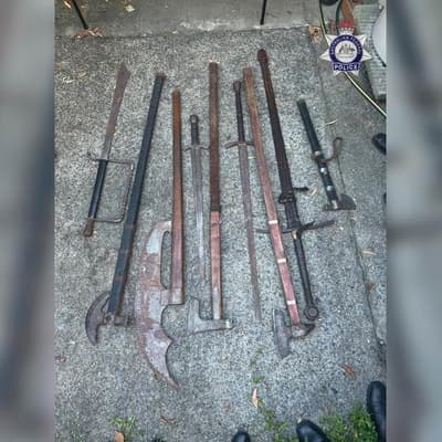 Swords, axes allegedly found after threats made to MPs