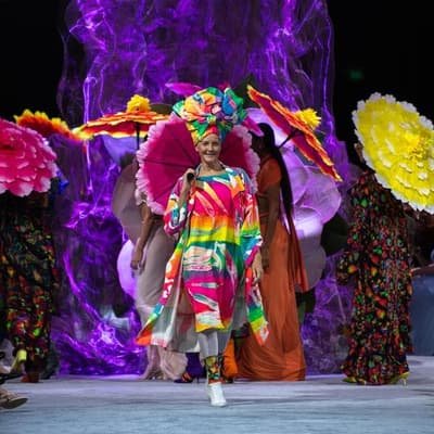 High colour is a runway joy at fashion festival