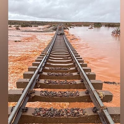 Rail link cut, shelves stripped as floods swamp outback