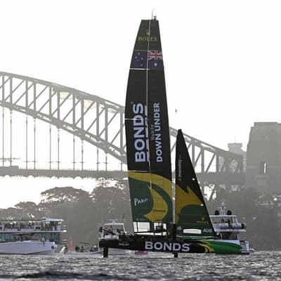 Aussies shine on 'tough' first day of Sydney SailGP