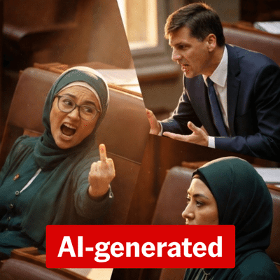 Middle finger salute images are AI fakes