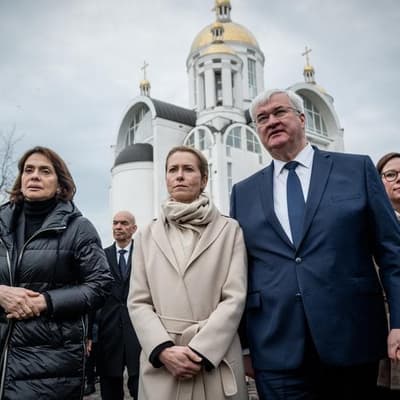 EU top diplomats visit Ukraine to mark Bucha massacre