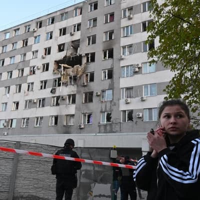 Russian missiles target civilians in Ukrainian capital