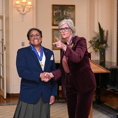 'Inspiration': Freeman receives top civilian honour