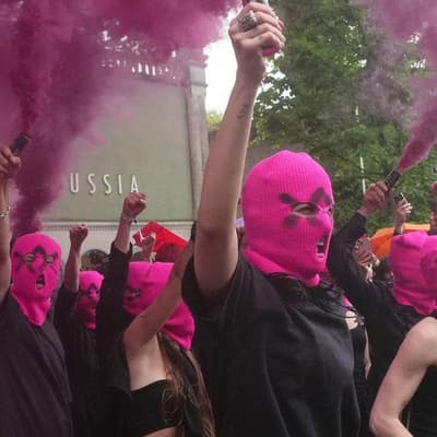 'Blood is Russia’s art': protesters swarm Biennale