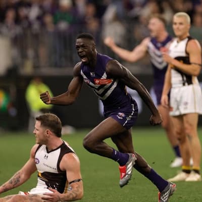 Freo unleash five-goal burst to sink Hawks in thriller
