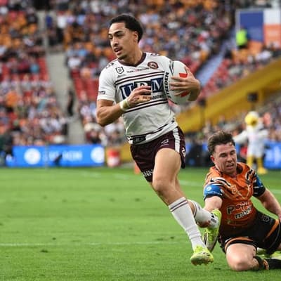 Manly winger Hopoate banned for pushing ref over