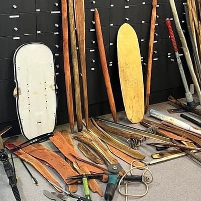 Weapons seized after violent disturbance at town camp